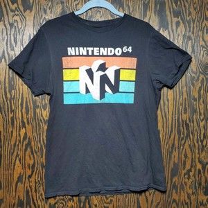 Nintendo 64 Shirt Men's Size Medium Black Short Sleeve Tee Shirt